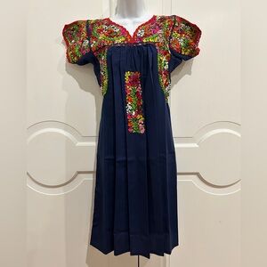 San Antonino Girl Dress,Oaxaca Mexican dress.Hand Embroidered with Silk Threads.